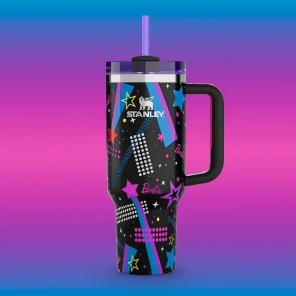 NEW Ltd Ed Barbie x Stanley 80S Rockers Quencher 40oz | Keep Drinks Cold or Hot
