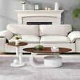 thumbnail image 1 of NEW Luxury Nesting Coffee Table Set of 2, Tables with Storage for Living Room, Oval and Round Table Set, White Center Table, Cocktail Table, Side Table, Large 47.24'', Small 19.69'', 1 of 10