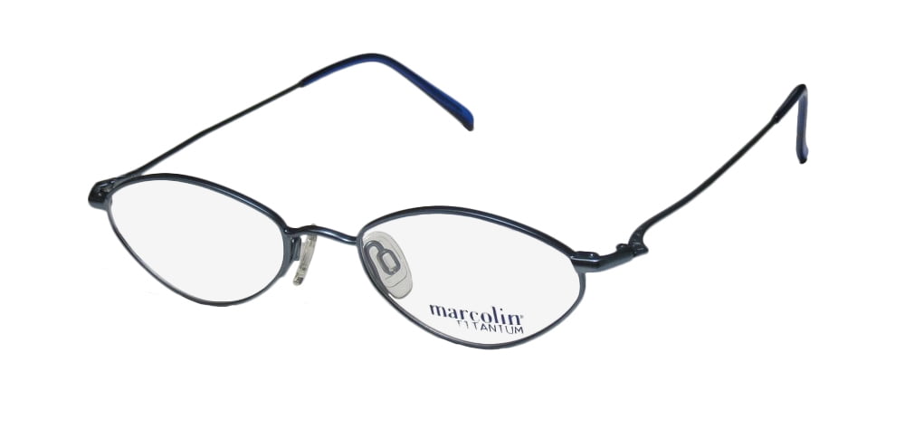 NEW MARCOLIN 2031 MENS/WOMENS CAT EYE FULL-RIM TITANIUM DARK BLUE