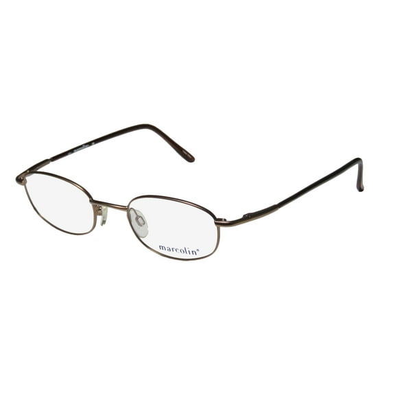 new marcolin 6722 mens/womens designer full-rim dark brown classic shape must have upscale frame demo lenses 45-20-135 spring hinges eyeglasses/eye glasses