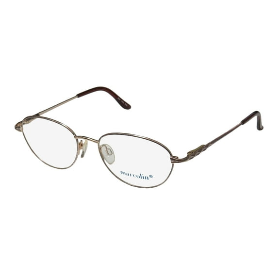 NEW MARCOLIN 7210 MENS/WOMENS DESIGNER FULL-RIM GOLD / MULTICOLOR VINTAGE CLASSIC & ELEGANT FROM 90S FRAME DEMO LENSES 54-17-140 FLEXIBLE HINGES EYEGLASSES/GLASSES