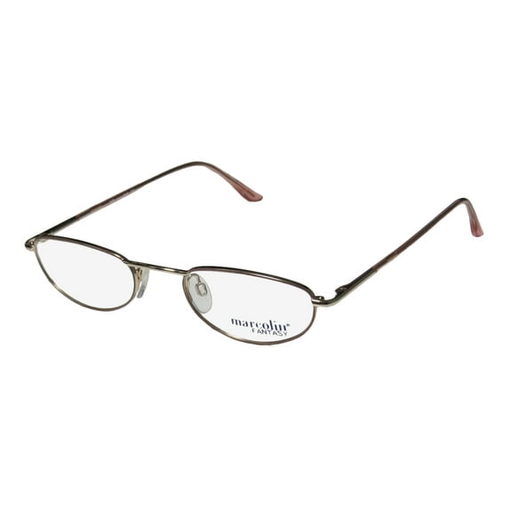 NEW MARCOLIN 7215 MENS/WOMENS DESIGNER FULL-RIM GOLD / ROSE CONSERVATIVE SCHOOL TEACHER LOOK STYLE FRAME DEMO LENSES 49-21-140 FLEXIBLE HINGES EYEGLASSES/EYEGLASS FRAME
