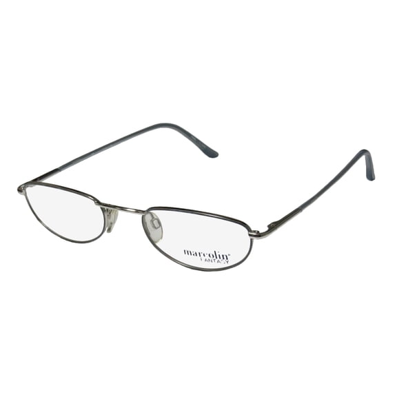 NEW MARCOLIN 7215 MENS/WOMENS DESIGNER FULL-RIM SILVER / GRAY CONSERVATIVE SCHOOL TEACHER LOOK STYLE FRAME DEMO LENSES 51-21-145 SPRING HINGES EYEGLASSES/EYE GLASSES