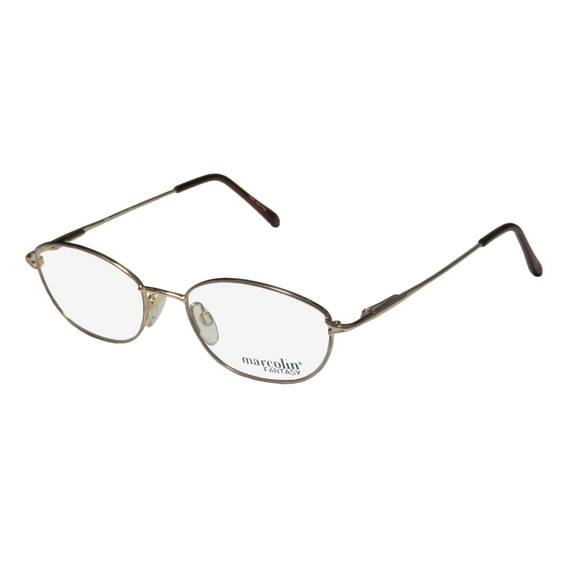 NEW MARCOLIN 7218 MENS/WOMENS DESIGNER FULL-RIM GOLD / ROSE RETRO VINTAGE CLASSIC STYLE OLD STOCK FRAME DEMO LENSES 52-18-135 FLEXIBLE HINGES EYEGLASSES/SPECTACLES