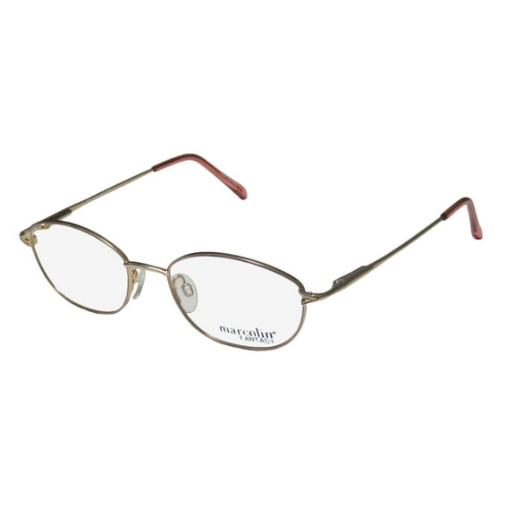 NEW MARCOLIN 7218 MENS/WOMENS DESIGNER FULL-RIM PINK / GOLD RETRO VINTAGE CLASSIC STYLE OLD STOCK FRAME DEMO LENSES 52-18-135 SPRING HINGES EYEGLASSES/EYEGLASS FRAME