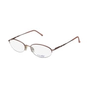 NEW MARCOLIN 7222 WOMENS/LADIES DESIGNER HALF-RIM TAUPE HALF-RIMLESS WITH RHINESTONES FRAME DEMO LENSES 55-19-140 SPRING HINGES EYEGLASSES/EYE GLASSES