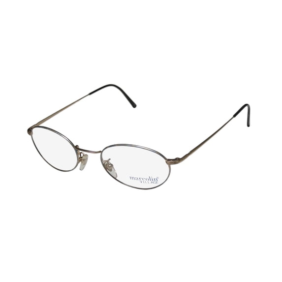 NEW MARCOLIN VILLAGE 38 MENS/WOMENS DESIGNER FULL-RIM GOLD / BLUE LIBRARIAN BOOKKEEPER "OLD" LOOK FRAME DEMO LENSES 50-21-145 EYEGLASSES/SPECTACLES
