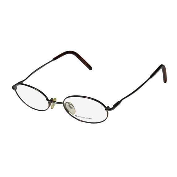 new marcolin village 6715 mens/womens designer full-rim gunmetal / brown frame demo lenses 49-18-135 flexible hinges eyeglasses/eyewear