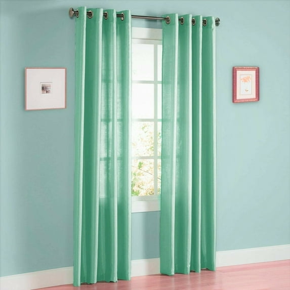 NEW MINT SEMI SHEER PANEL WINDOW GROMMET DRAPE FILTERING DÉCOR GAUZE DOOR NANCY SIZE 55" WIDE X 63" LENGTH EACH PANEL