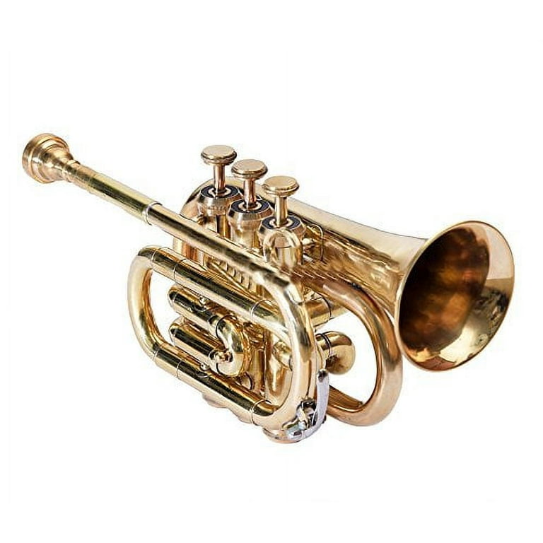 NEW MONTH SALE Pocket Trumpet 3 Valve's Shinning Brass with