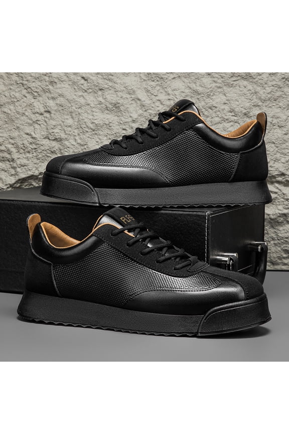 NEW|Men'S 2026 Chunky Sole Low-Top Sneakers | Minimalist Casual Shoes with Contrast Panel Upper, Versatile Streetwear Footwear for Daily & Microfiber Upper, Rubbe & Casual Wear, & PVC Sole, Lace Clo