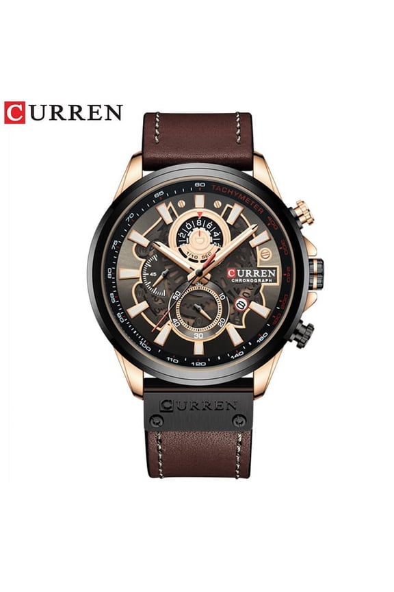 NEW Men Watches Brand CURREN Creative Fashion Chronograph Quartz Wristwatch Leather Strap Lumious Hands Waterproof Clock