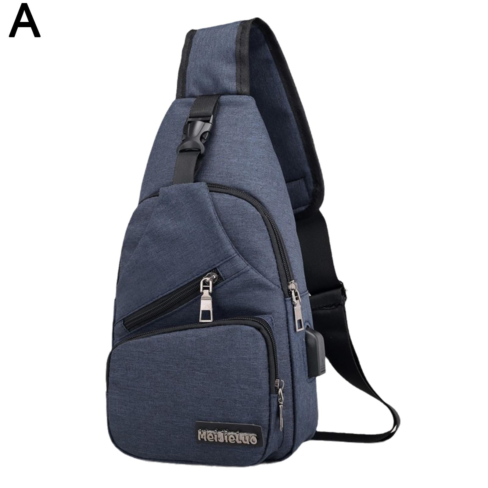 NEW Men's Boys Sling Bag With USB-Charging Chest Pack Crossbody Shoulder Bag  A4Y9 