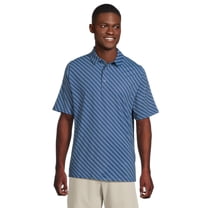 NEW Men's Callaway Golf Chevron Twill Print Polo Galaxy Blue Large