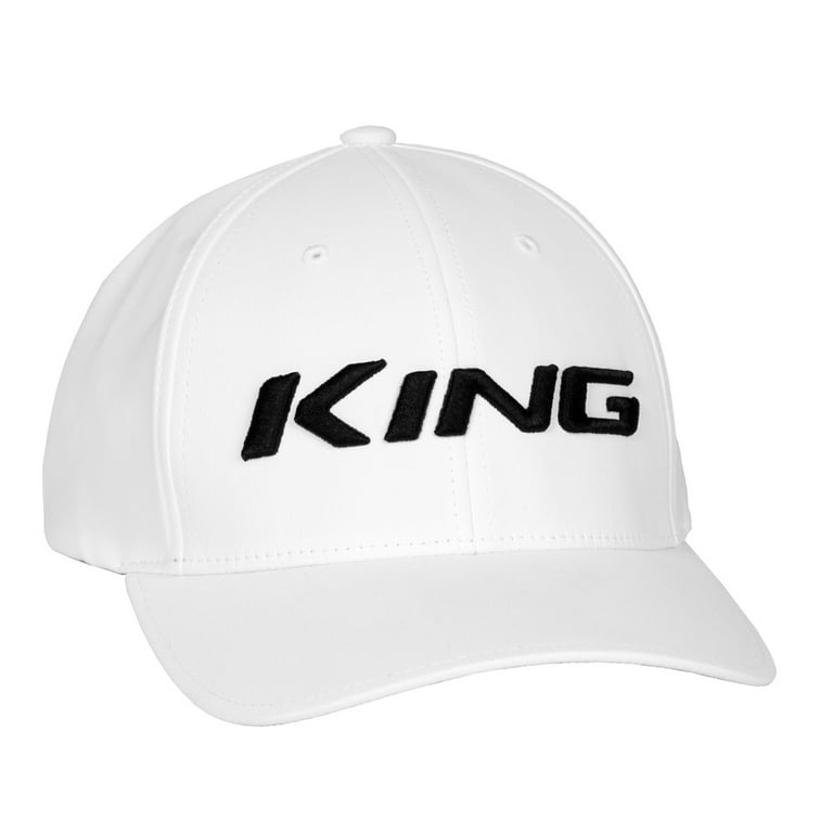 NEW Men\'s Cobra KING Pro Hat Flex Golf Cap Black Fitted Fit White Small/Medium