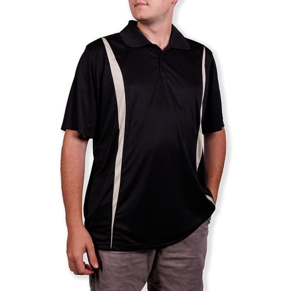 NEW Men's PGA Tour Print Polo Black/Stone XL