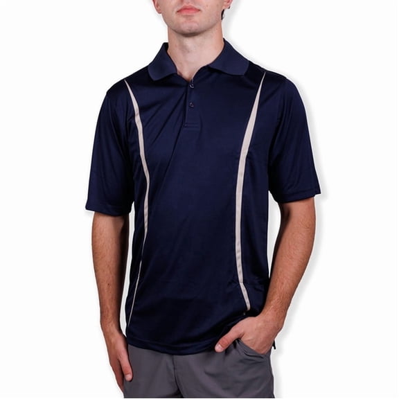 NEW Men's PGA Tour Print Polo Navy/Stone Small