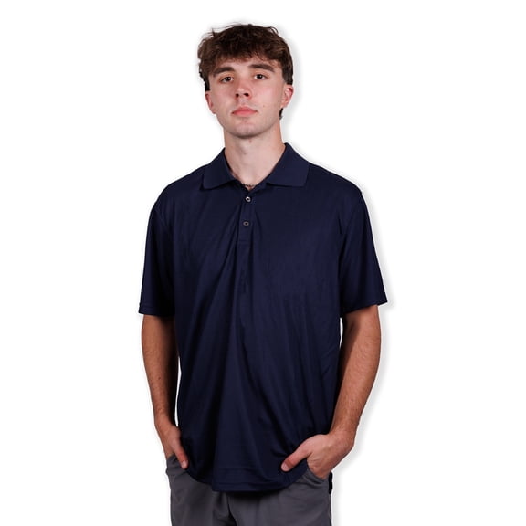 NEW Men's PGA Tour Solid Polo Navy Small