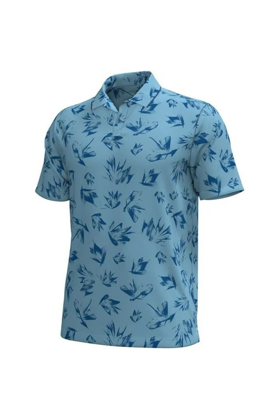 NEW Men's Under Armour Golf Iso-Chill Marker Bloom Polo Horizon Blue Large