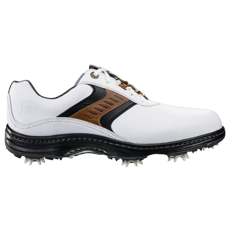 NEW Mens FJ FootJoy Contour Golf Shoes 54130 White / Brown  display picture 1