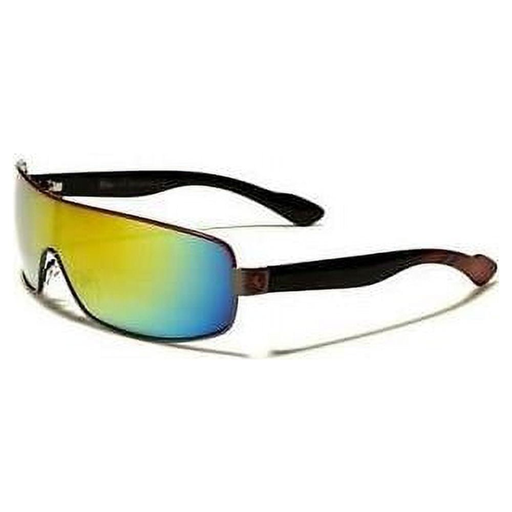 Ironman Men's Wrap Sport Sunglasses Black Orange 