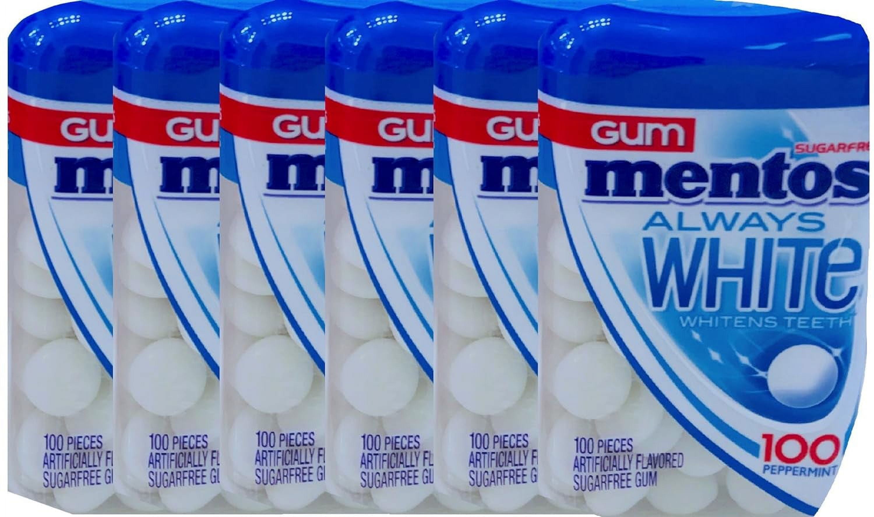 NEW Mentos Gum SugarFree Whitens Teeth Chewing Gum Peppermint/Bubble