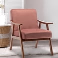 thumbnail image 1 of NEW Mid-Century Modern Chair, Living Room Chair with Solid Wood Frame, Accent Chair Extra-Thick Backrest, Wingback Chair for Bedroom, Reading Room, Living Room, Lounge Chair Indoor, 1 of 7