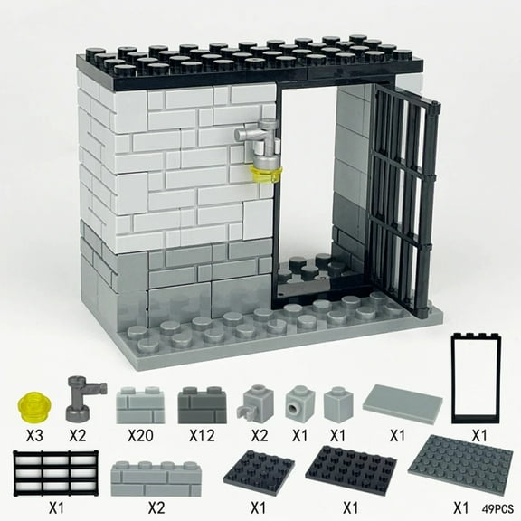 NEW Militarys Scene Prison Jail Sea Prisoner Police Station Wire Mesh Cage Basketball Stands Building Blocks Model Sets Bricks