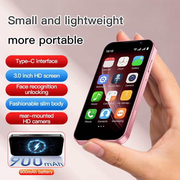 NEW Mini Smartphone 3G WCDMA Android 9.0 Dual SIM Standby 2GB+16GB Wifi GPS Play Store Pocket Smart Phone 3.0 Display