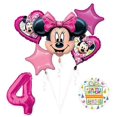 thumbnail image 1 of Minnie Mouse 4th Birthday Party Supplies Balloon Bouquet Decorations, 1 of 1