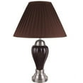 thumbnail image 1 of NEW Modern Brushed Steel Base with Espresso Ceramic Body, Espresso Fabric Shade, Socket Switch, 27" Table Lamp 6117SN, 1 of 1