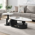 thumbnail image 1 of NEW Modern Nesting Coffee Table Set of 2 End Table for Living Room, Oval and Round Table Set, 1 of 10