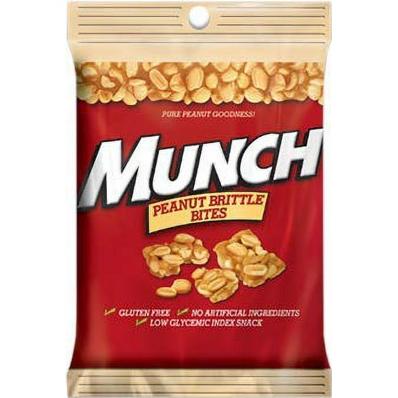 NEW Munch Pure Goodness Brittle Bites- 4.0 Oz. On The Go Bag (1)