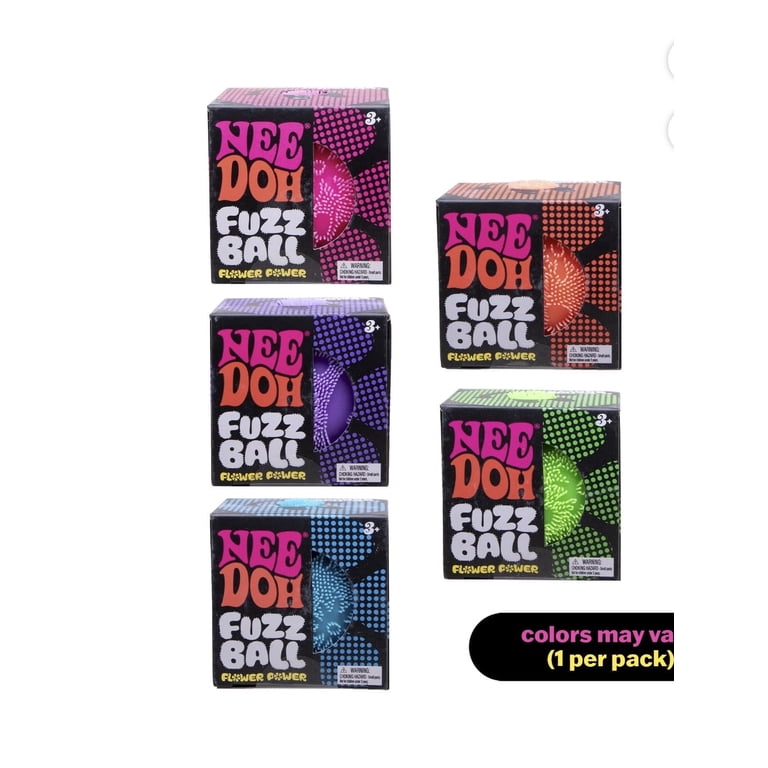 NEW NEE DOH FUZZ BALL FLOWER POWER, 1 RANDOM COLOR CHOSEN, STRESS