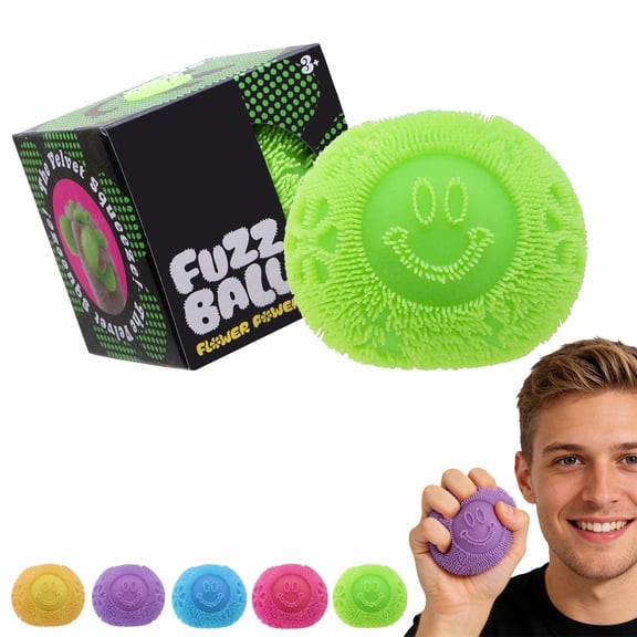 NEW NEEDO FUZZ BALL FLOWER POWER, 5 RANDOM COLOR CHOSEN, STRESS BALL RELIEVE, SENSORY FIDGET