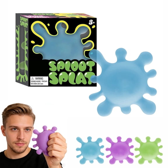 NEW SPLOOT SPLAT, 3 RANDOM COLOR CHOSEN, STRESS BALL RELIEVE, SENSORY FIDGET