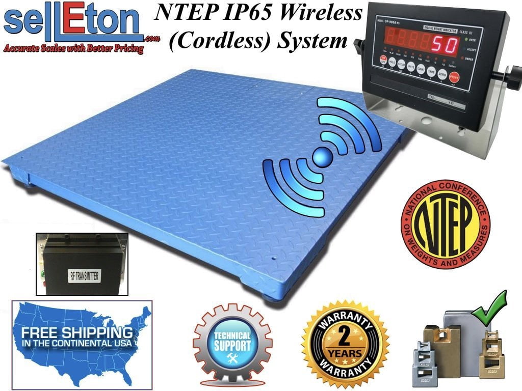 NEW NTEP Floor scale 48" x 48" (4' x 4') Wireless / cordless 10,000 lbs x 2 lb