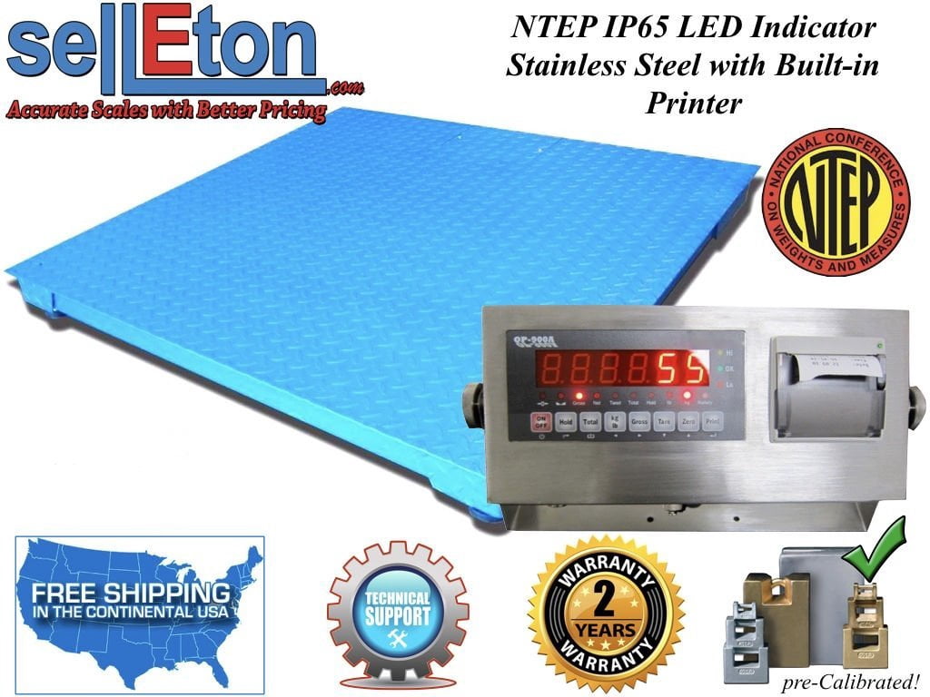 NEW NTEP (Legal) Industrial 40" x 40" Floor scale 5000 x 1 lb w. Printer