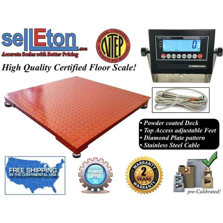 5 Year Warranty Prime 10,000 lb x 1 lb 40 x 40 Floor Scale Heavy