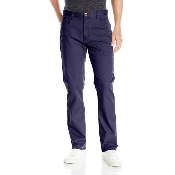 NEW Navy Blue Mens Size 30X32 Seamed Flat-Front Solid Twill Pants