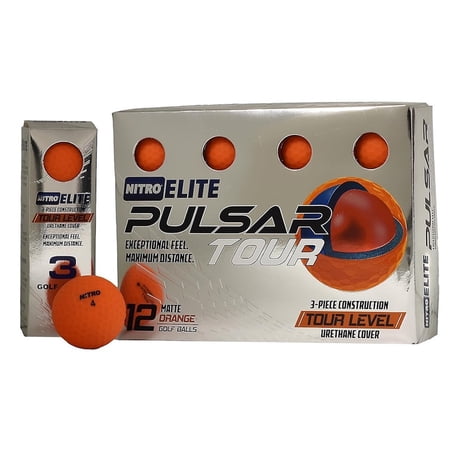 NEW Nitro Elite Pulsar Tour Matte Golf Balls - 1 Dozen Orange