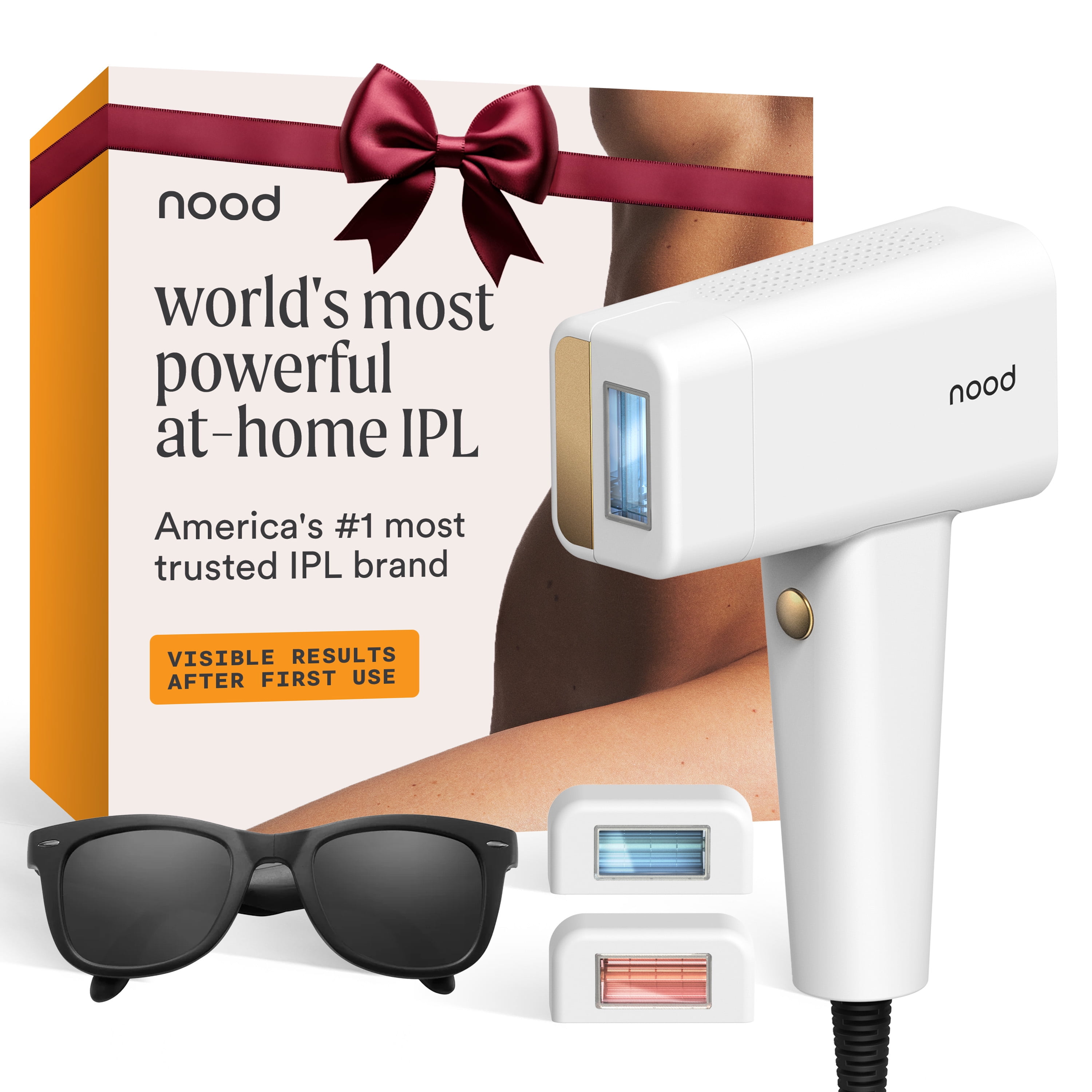NEW Nood Flasher Pro IPL Laser Hair Removal Device for Women & Men with Sapphire Cooling Pain-free & Permanent, Visible Results After First Use & Works Everywhere Hair Grows Gloss White