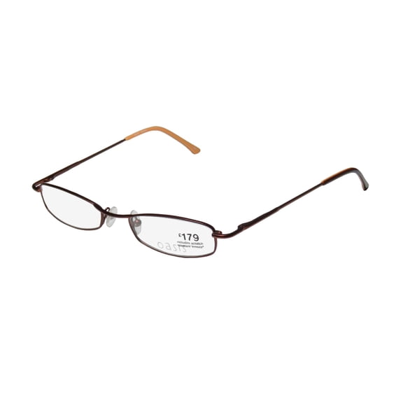 NEW OASIS ASTER WOMENS/LADIES DESIGNER FULL-RIM BRONZE SIMPLE & ELEGANT METALLIC ARMS FRAME DEMO LENSES 48-18-140 FLEXIBLE HINGES EYEGLASSES/EYEGLASS FRAME