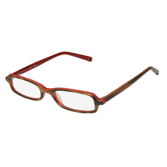 NEW OASIS CHICORY WOMENS/LADIES DESIGNER FULL-RIM CARAMEL / BROWN / RED COLOR COMBINATION FULL-RIM HIP FRAME DEMO LENSES 48-18-135 FLEXIBLE HINGES EYEGLASSES/GLASSES