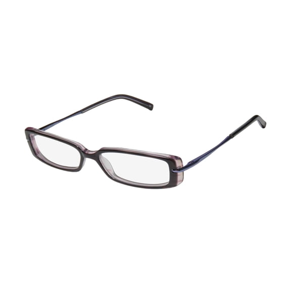 NEW OASIS JACARANDA WOMENS/LADIES DESIGNER FULL-RIM BLACK / TRANSPARENT LAVENDER / BLUE CONTEMPORARY POPULAR SHAPE FRAME DEMO LENSES 50-14-135 FLEXIBLE HINGES EYEGLASSES/SPECTACLES