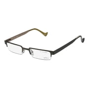 NEW OGI 2213 MENS/WOMENS DESIGNER HALF-RIM DARK GREEN SIMPLE & ELEGANT STUNNING GENUINE FRAME DEMO LENSES 48-20-145 FLEXIBLE HINGES EYEGLASSES/EYEGLASS FRAME