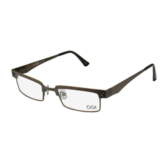 NEW OGI 3501 MENS/WOMENS DESIGNER FULL-RIM ANTIQUE GOLD / BROWN SIMPLE & ELEGANT GENUINE VISION CARE FRAME DEMO LENSES 48-22-140 FLEXIBLE HINGES EYEGLASSES/SPECTACLES