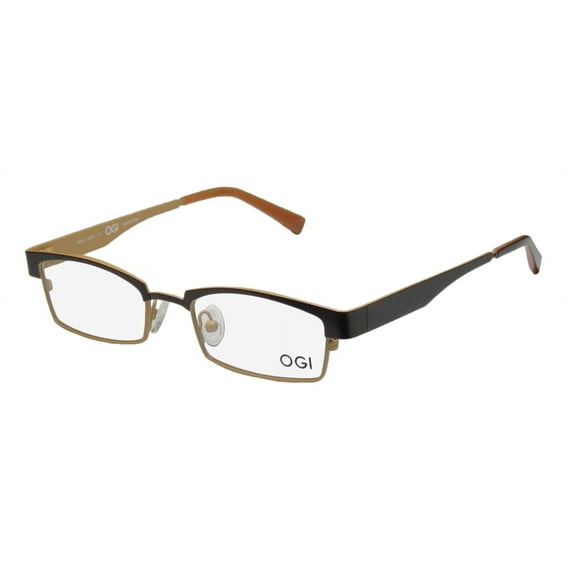NEW OGI 4025 MENS/WOMENS DESIGNER FULL-RIM CHOCOLATE / OCHRE EXCLUSIVE POPULAR SHAPE OPHTHALMIC FRAME DEMO LENSES 48-18-140 EYEGLASSES/SPECTACLES