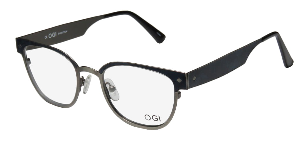 Ogi Shape NEW OGI 4301 MENS/WOMENS DESIGNER FULL-RIM GUNMETAL / BLUE PATTERN ...