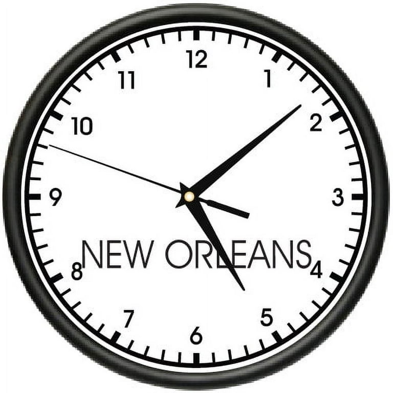 NEW ORLEANS TIME Wall Clock world time zone clock office business